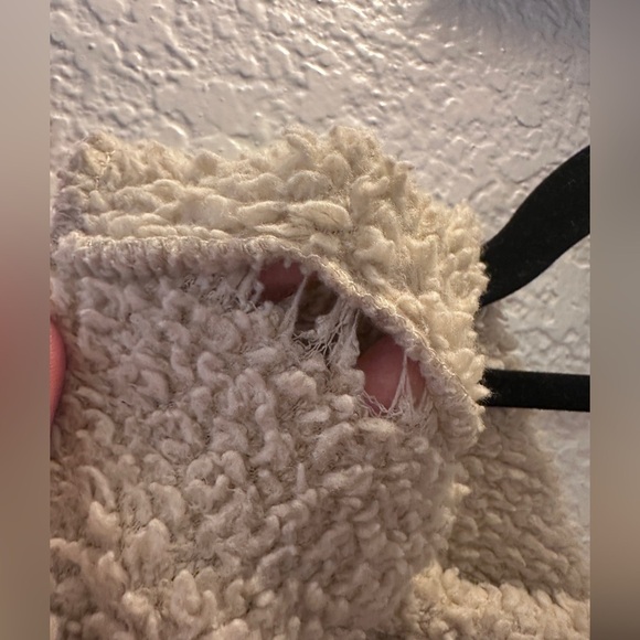 Michael Farrell Sherpa Hoodie Vest Small Beige Sleeveless Cozy Fuzzy Soft Warm - Picture 3 of 9